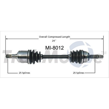Surtrack Axle Cv Axle Shaft, Mi-8012 MI-8012